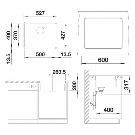 Kuchyňský dřez Blanco Etagon 500-F Kávová