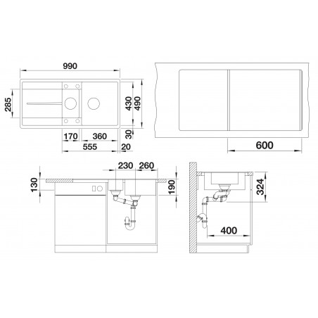 Kuchyňský dřez Blanco Metra 6 S-F Šedá skála