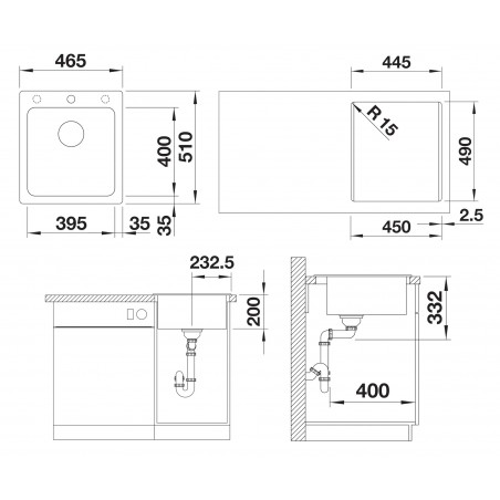 Kuchyňský dřez Blanco Naya 45 Bílá