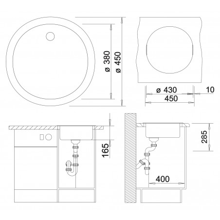 Kuchyňský dřez Blanco Rondo Bílá