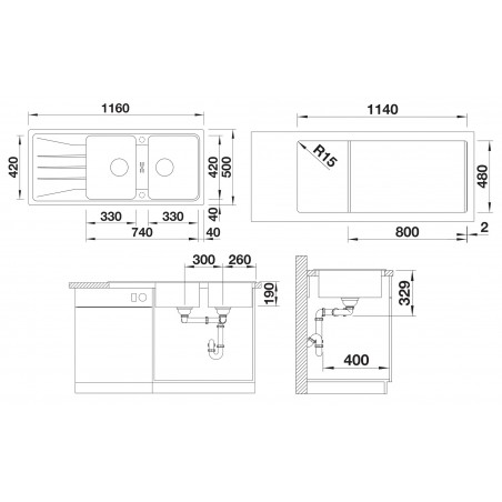 Kuchyňský dřez Blanco Sona 8 S Kávová
