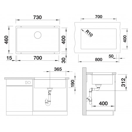 Kuchyňský dřez Blanco Subline 700-U Tartufo