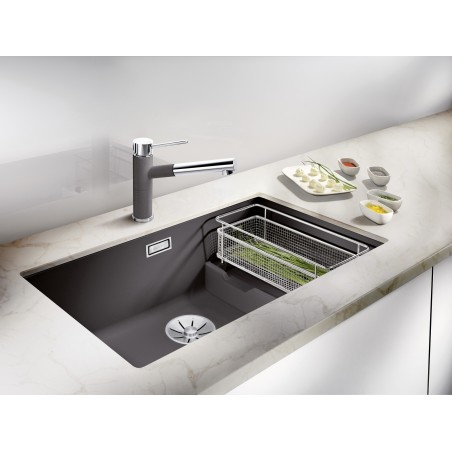 Kuchyňský dřez Blanco Subline 700-U Level Šedá skála, s košíkem