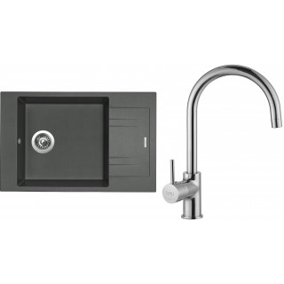 Set Sinks (dřez Vario 780 Titanium 72 + baterie Vitalia Chrom - lesklý)