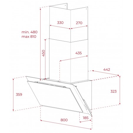 Komínový odsavač par Teka DVI 88-G1 EOS BM Matná černá