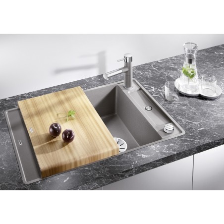 Kuchyňský dřez Blanco Axia III 45 S-F Bílá soft, s dřevěnou krájecí deskou
