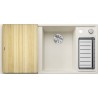 Kuchyňský dřez Blanco Axia III 6 S Bílá soft, pravý, s dřevěnou krájecí deskou a miskou