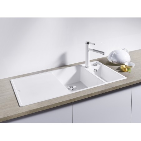 Kuchyňský dřez Blanco Axia III 6 S Šedá vulkán, levý, se skleněnou krájecí deskou a miskou