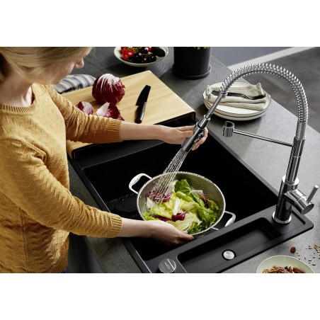 Kuchyňský dřez Blanco Axia III XL 6 S Bílá soft, se skleněnou krájecí deskou