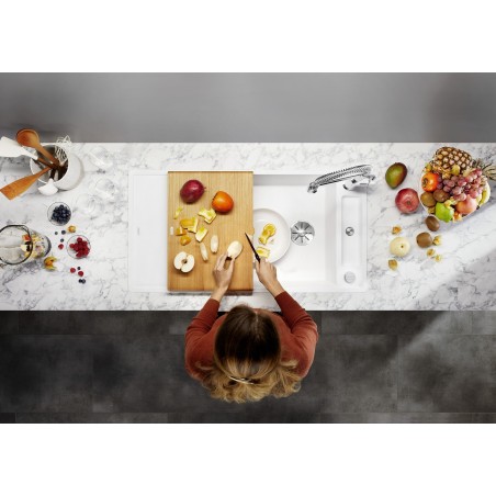 Kuchyňský dřez Blanco Axia III XL 6 S Šedá vulkán, s dřevěnou krájecí deskou