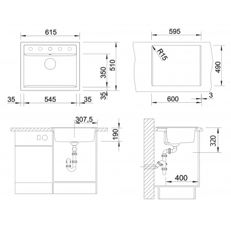 Kuchyňský dřez Blanco Dalago 6 Šedá vulkán, s excentrem