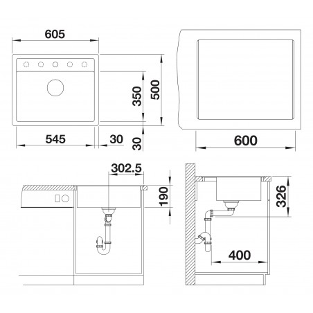 Kuchyňský dřez Blanco Dalago 6-F Šedá vulkán, s excentrem
