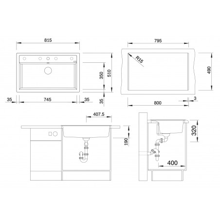 Kuchyňský dřez Blanco Dalago 8 Bílá soft