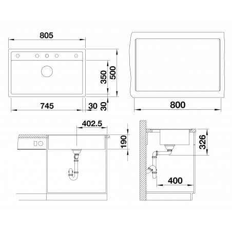 Kuchyňský dřez Blanco Dalago 8-F Šedá vulkán