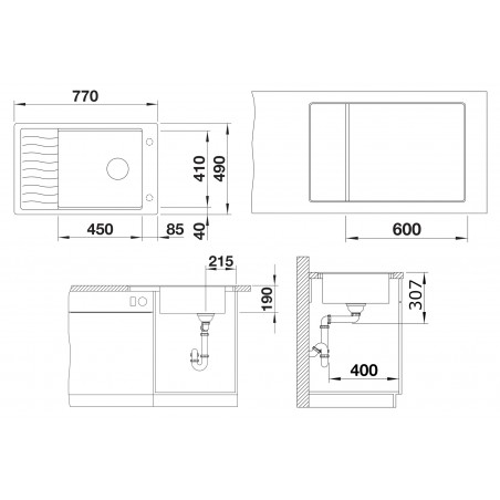 Kuchyňský dřez Blanco Elon XL 6 S-F Šedá vulkán, s odkapávací mřížkou