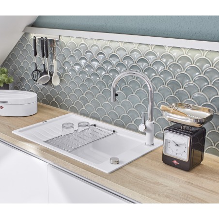 Kuchyňský dřez Blanco Elon XL 6 S Bílá soft, s odkapávací mřížkou, bez excentru