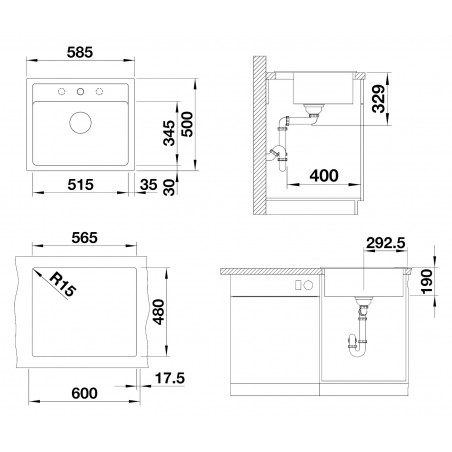 Kuchyňský dřez Blanco Legra 6 Šedá vulkán