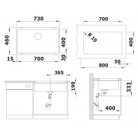 Kuchyňský dřez Blanco Rotan 700-U Bílá soft
