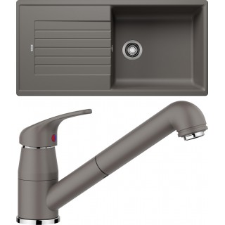 Set Blanco 12-B 25 (dřez Zia XL 6 S Šedá vulkán + baterie Daras-S Šedá vulkán)