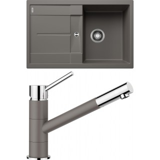 Set Blanco 09-C 25 (dřez Metra 45 S Šedá vulkán + baterie Kano Šedá vulkán)