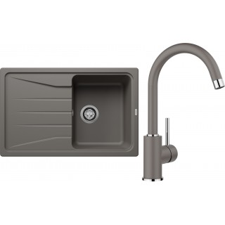 Set Blanco 08-B 25 (dřez Sona 45 S Šedá vulkán + baterie Mida Šedá vulkán)
