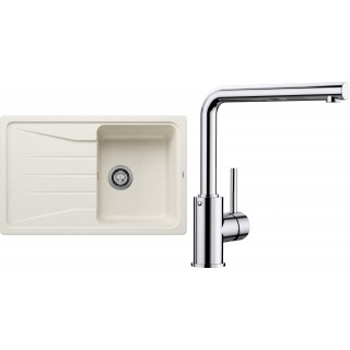 Set Blanco 08-A 25 (dřez Sona 45 S Bílá soft + baterie Mila Chrom)