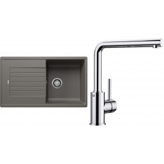 Set Blanco 10-B 25 (dřez Zia 5 S Šedá vulkán + baterie Mila Chrom)