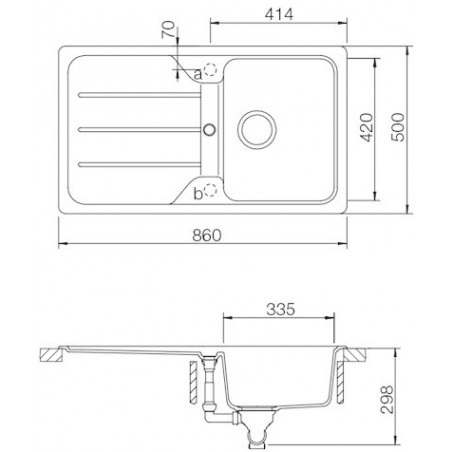 Kuchyňský dřez Schock Formhaus D-100 Onyx, spodní montáž