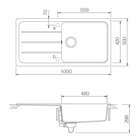 Kuchyňský dřez Schock Formhaus D-100L Asphalt, spodní montáž