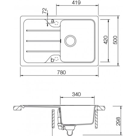 Kuchyňský dřez Schock Formhaus D-100S Asphalt, spodní montáž