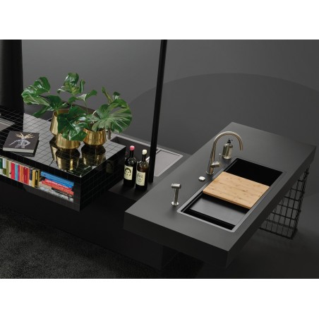 Kuchyňský dřez Schock Prepstation D-150 Night, horní montáž