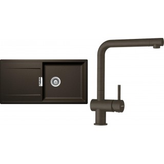 Set Schock S9-1 (dřez Mono D-100L Bronze + baterie Epos Bronze)