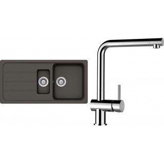 Set Schock S26-8 (dřez Formhaus D-150L Asphalt + baterie Epos Chrom)