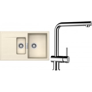 Set Schock S7-12 (dřez Mono D-150 Magnolia + baterie Epos Chrom)