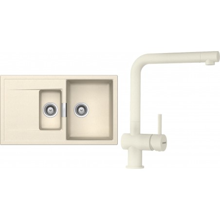 Set Schock S8-1 (dřez Mono D-150 Magnolia + baterie Epos Magnolia, beztlaková)