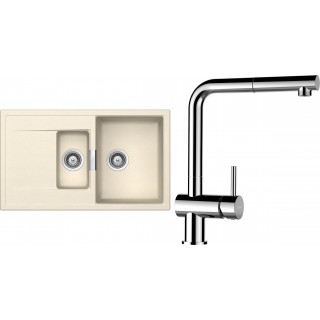 Set Schock S7-13 (dřez Mono D-150 Magnolia + baterie Epos.120 Chrom)