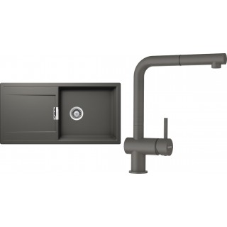 Set Schock S9-2 (dřez Mono D-100L Silverstone + baterie Epos.120 Silverstone)