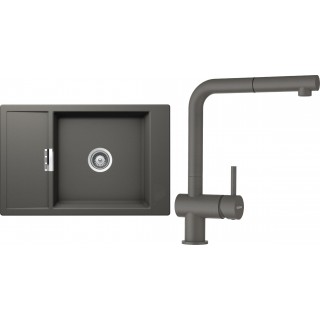 Set Schock S5-2 (dřez Mono D-100XS Silverstone + baterie Epos.120 Silverstone)