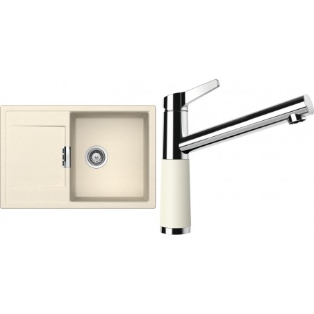 Set Schock S7-4 (dřez Mono D-100 Magnolia + baterie SC-510 Magnolia)