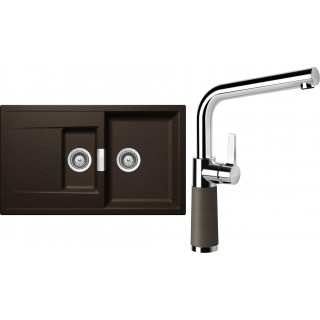 Set Schock S8-6 (dřez Mono D-150 Bronze + baterie SC-540 Bronze)