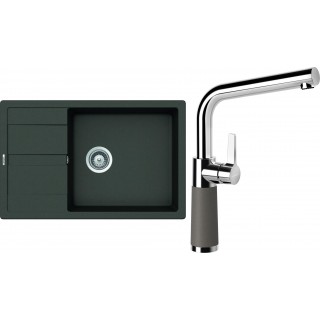 Set Schock S19-8 (dřez Manhattan D-100LS Asphalt + baterie SC-540 Asphalt)