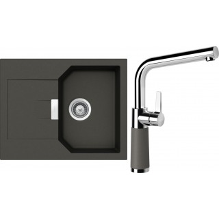 Set Schock S15-8 (dřez Manhattan D-100XS Asphalt + baterie SC-540 Asphalt)