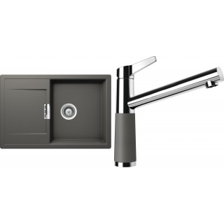 Set Schock S7-4 (dřez Mono D-100 Silverstone + baterie SC-510 Silverstone)