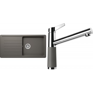 Set Schock S3-4 (dřez Toledo D-100L Silverstone + baterie SC-510 Silverstone)