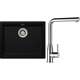 Set Schock S28-17 (dřez Kiruna N-100L Night + baterie Keto.120 Masivní nerezová ocel + komponenty...