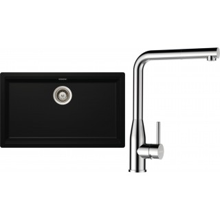 Set Schock S29-17 (dřez Kiruna N-100XL Night + baterie Keto.120 Masivní nerezová ocel +...