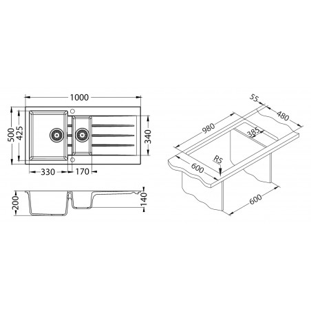 Kuchyňský dřez Alveus Cadit 80 Terra 22
