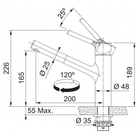 Kuchyňská baterie Franke FC 6384.501 TAROS NEO Celonerez, sklopná