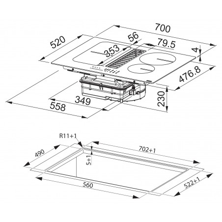 Odsavač par Franke Smart 2Gether FSM 709 HI Černá