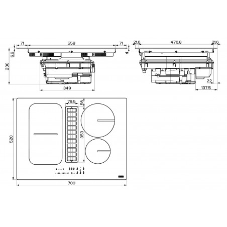 Odsavač par Franke Smart 2Gether FSM 709 HI Černá